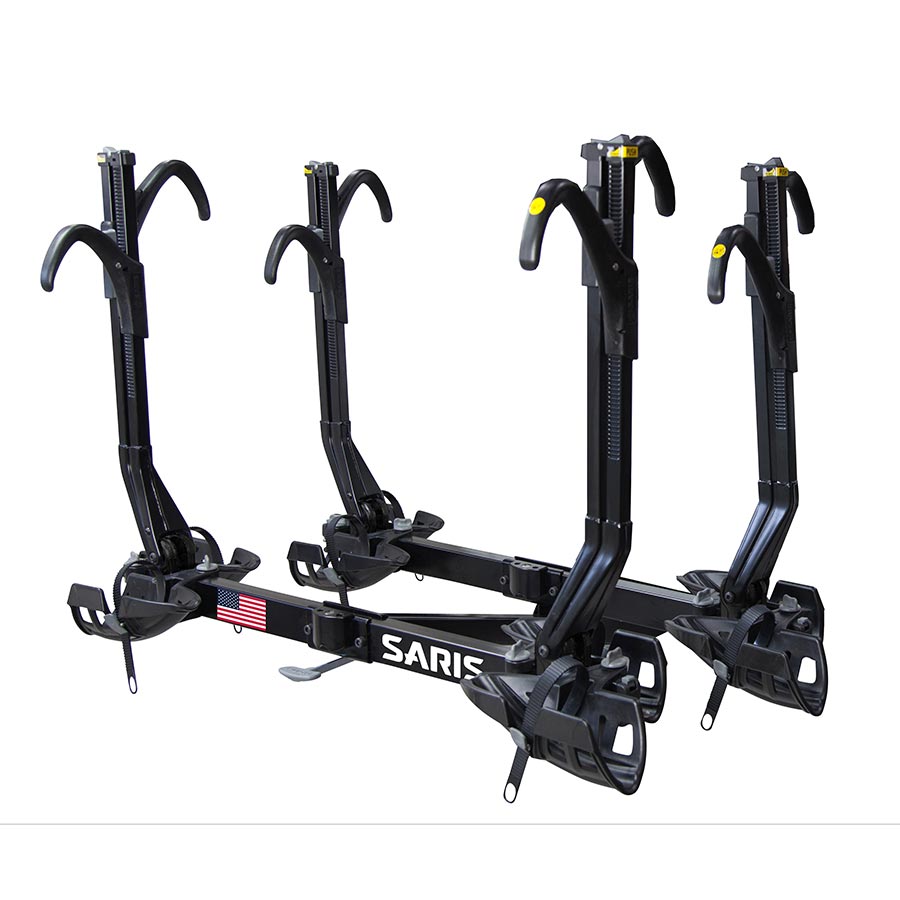 Saris Superclamp G3 Hitch Mount Rack 2'' Bikes: 4 Max weight per bike: 60 lb for 2 closest - 35 lb for 2 furthest trays