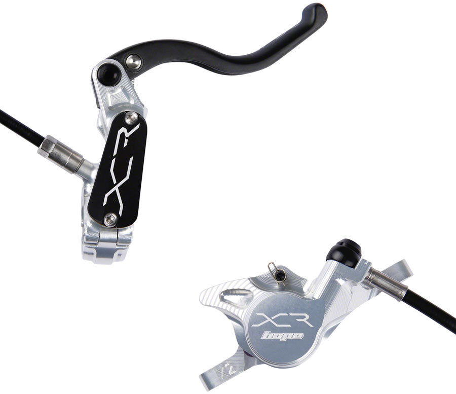Hope XCR Pro X2 Disc Brake and Lever Set - Hydraulic Post Mount - Rear, Silver