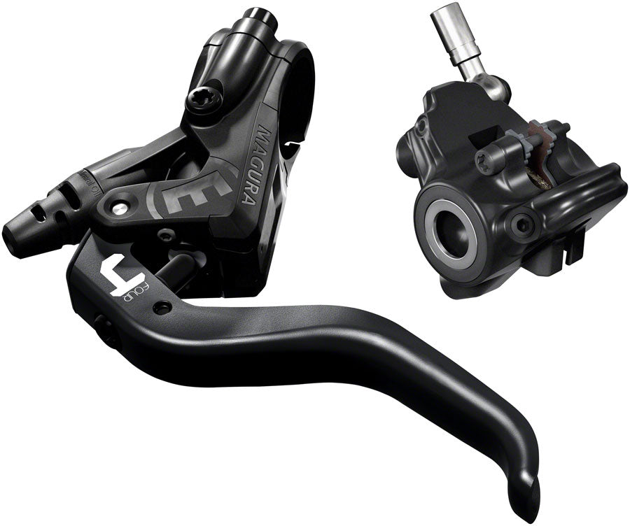Magura MT4 Disc Brake and Lever - Front or Rear Hydraulic Black - Flat Mount