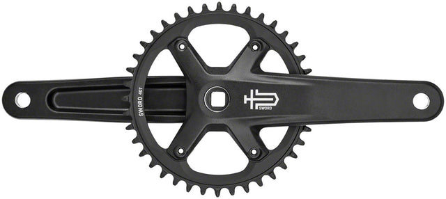 microSHIFT Sword BLK 1x Crankset - 9/10-Speed 110 Asym BCD JIS Square Taper Spindle Interface, Black