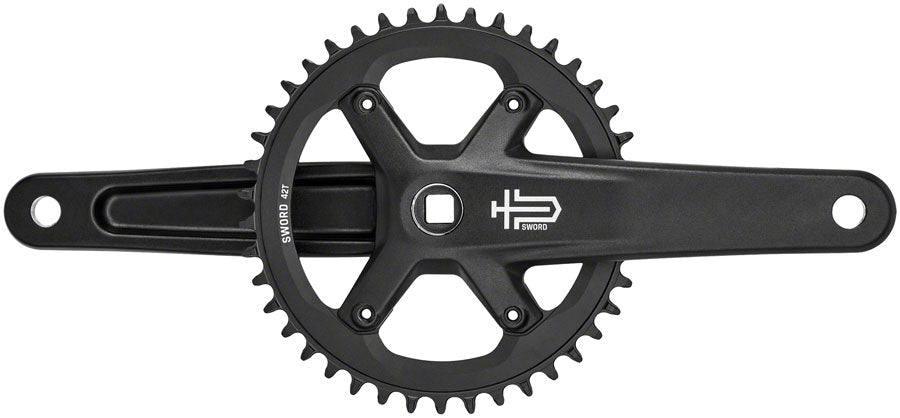 microSHIFT Sword BLK 1x Crankset - 9/10-Speed 110 Asym BCD JIS Square Taper Spindle Interface, Black