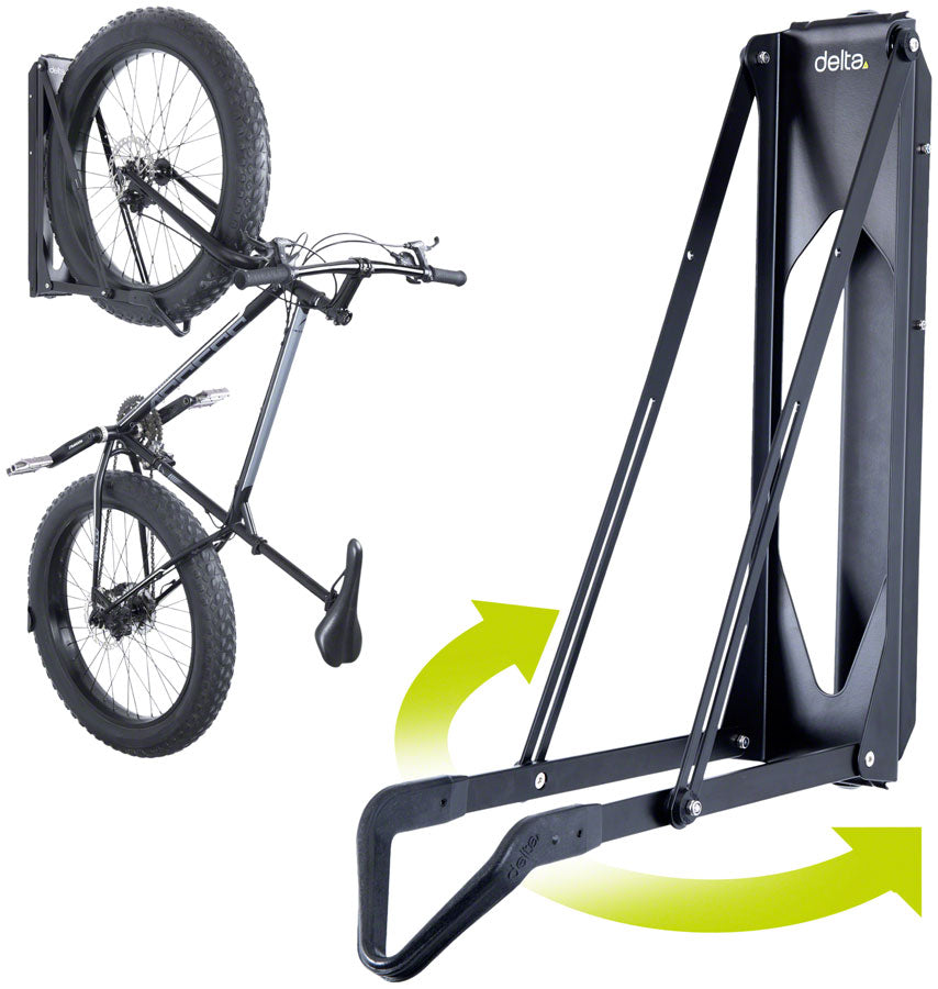 Delta Pivot Wall Mounted Bike Storage Rack - 1 Bike Matte Black