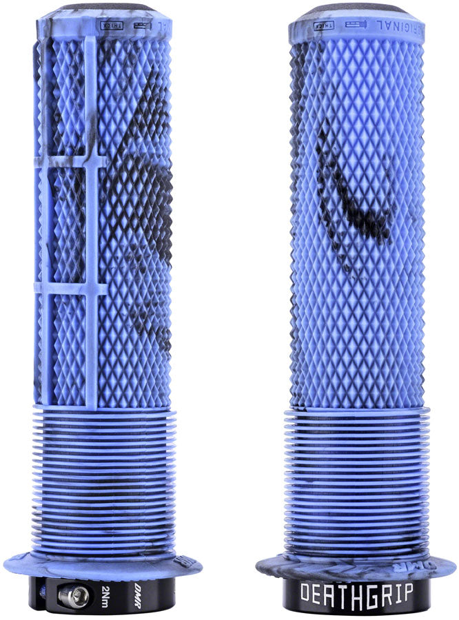 DMR DeathGrip 2 Flanged Grips - Lock-On - Blue Mable, Thick (31.3mm)