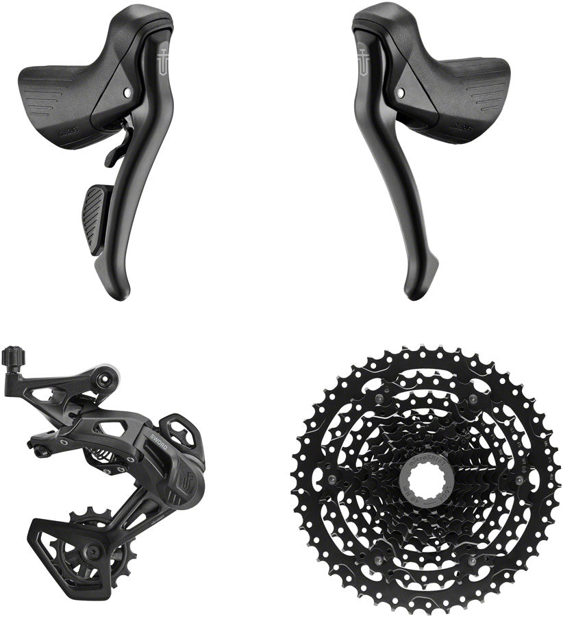 microSHIFT Sword BLK 1x9-Speed Groupset - Includes Brake/Shifters Rear Derailleur Medium Cage
