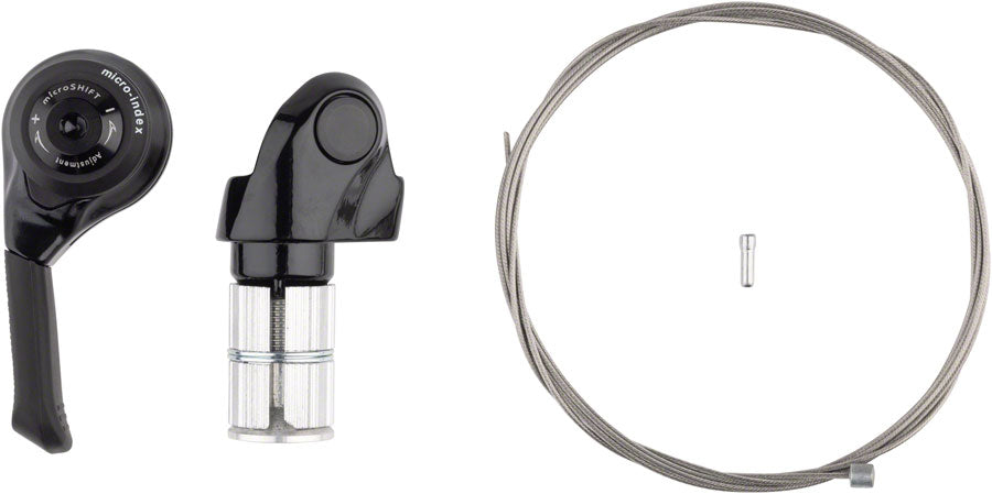 microSHIFT Left Bar End Shifters - Double/Triple Friction Shimano Compatible