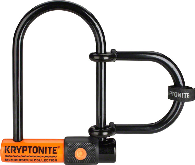 Kryptonite Messenger Mini Plus U-Lock - 3.75 x 6.5" Keyed BLK Includes 3.25" wheel extender shackle