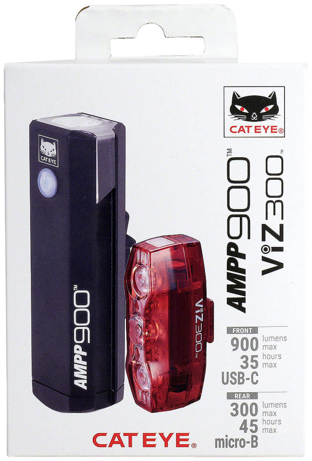 Cateye AMPP900 / VIZ300 (USB-C) Headlight and Taillight Set