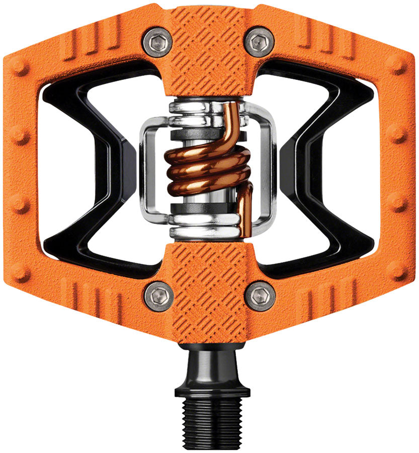 Crankbrothers Double Shot 2 Pedals - Single Side Clipless Platform Aluminum 9/16" - Orange