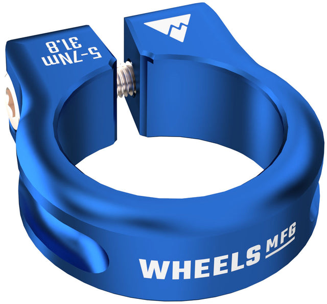 Wheels Manufacturing Seatpost Clamp - 31.8mm Bolt-On Blue