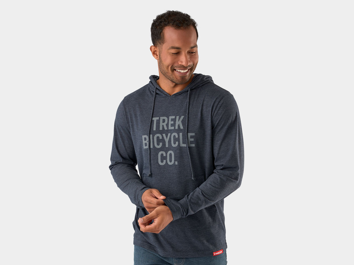 Shirt Trek Bicycle Co Long Sleeve Tee Hoodie SM Heather Navy