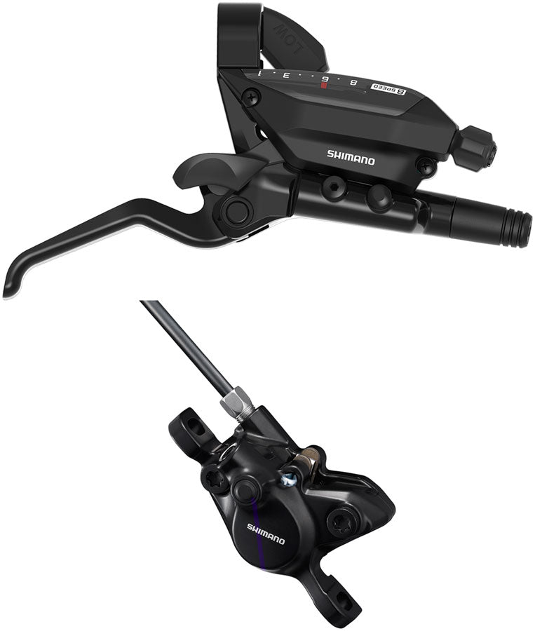 Shimano ST-EF515-8R EZ Fire Plus Shift/Brake Lever BR-MT200 Disc Brake Caliper - Right/Rear 8-Speed Post Mount 2-Piston BLK