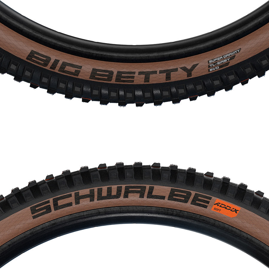 Schwalbe Big Betty Mountain Tire Tubeless Ready Addix Soft Super Trail 67TPI Bronze