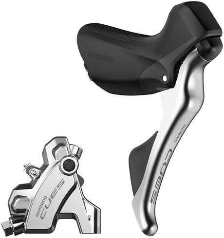 Shimano CUES ST-U6030 Shift/Brake Lever BR-U6030 Hyd Disc Brake Caliper - Right/Rear 10/11-Spd Flat Mount For 25mm Mount Silver