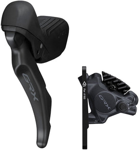 Shimano GRX ST-RX610 Shift/Brake Lever BR-RX410 Hydraulic Disc Brake Caliper - Left/Front 2x Flat Mount Caliper BLK
