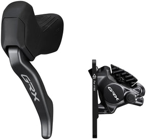 Shimano GRX BL-RX825 Brake Lever BR-RX820 Hydraulic Disc Brake Caliper - Left/Front Flat Mount Caliper BLK