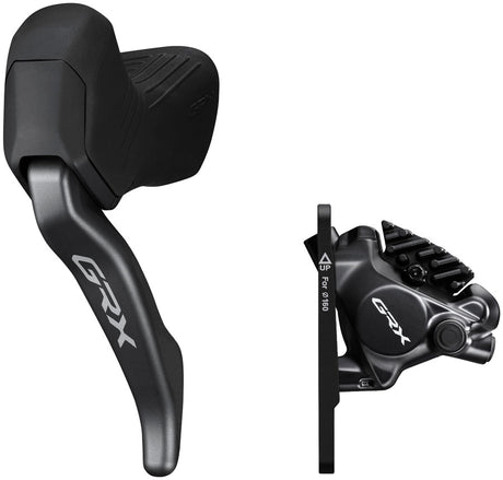 Shimano GRX BL-RX825 Brake Lever BR-RX820 Hydraulic Disc Brake Caliper - Left/Front Flat Mount Caliper BLK
