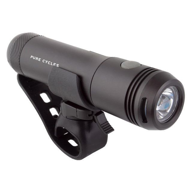 Pure cycles City Torch Head Light Black 5 Front Silicone Strap USB-C 300
