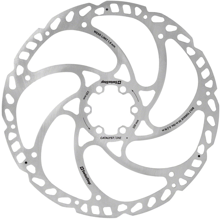 SwissStop Catalyst One Disc Rotor - Silver - 203mm, 6-Bolt, One Piece