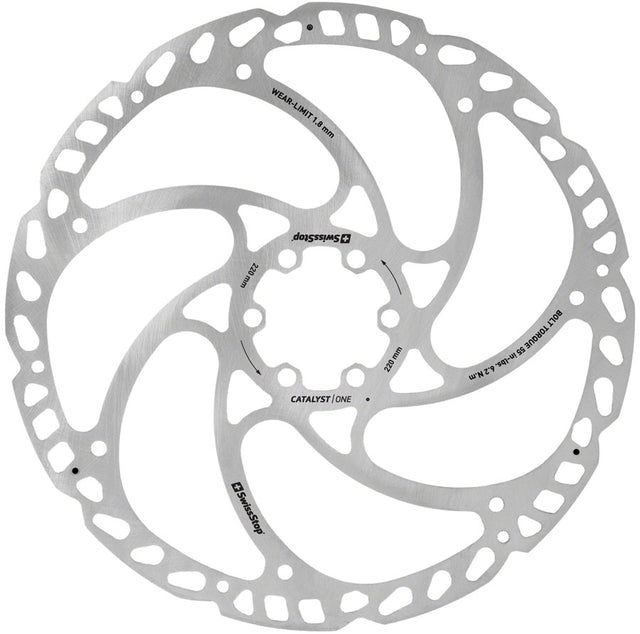 SwissStop Catalyst One Disc Rotor - Silver - 203mm, 6-Bolt, One Piece