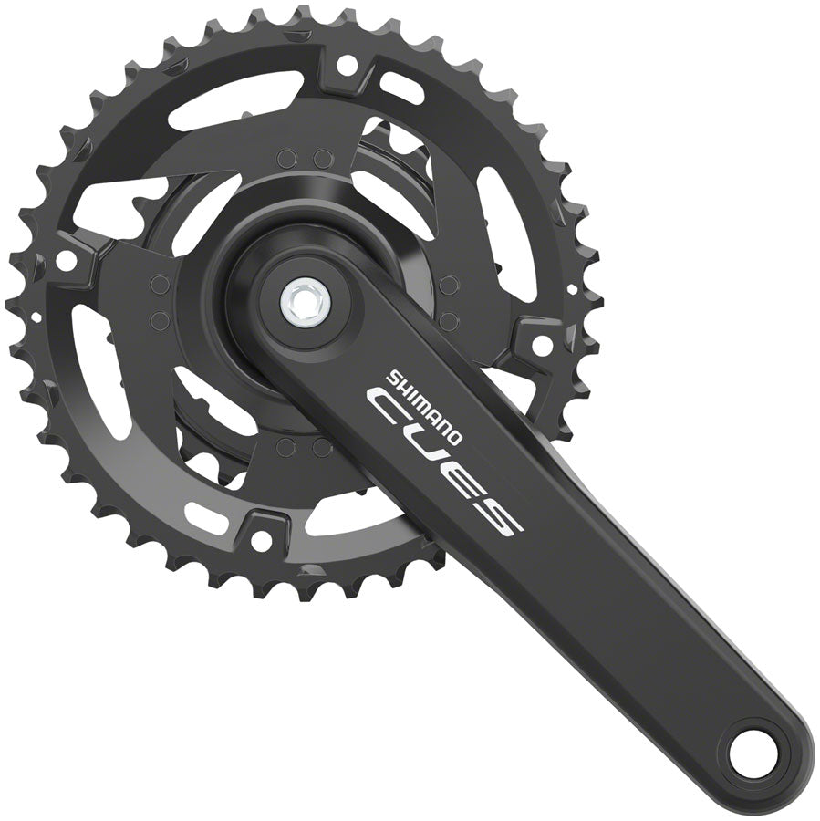 Shimano CUES FC-U4000-2 Crankset - 9/10/11-Speed, Riveted Square Taper JIS Spindle Interface, Black