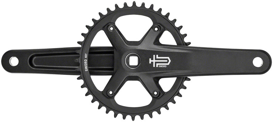 microSHIFT Sword BLK 1x Crankset - 9/10-Speed 110 Asym BCD JIS Square Taper Spindle Interface, Black