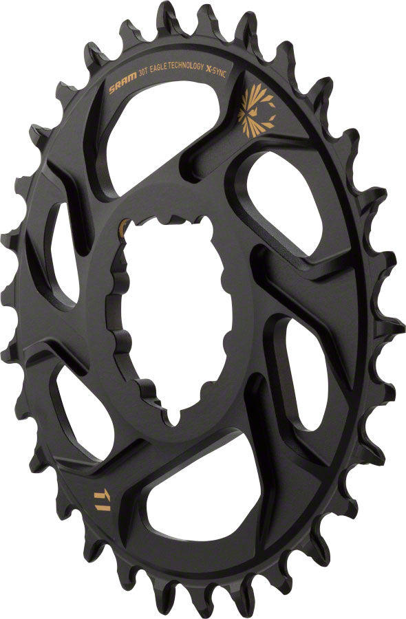 SRAM X-Sync 2 Eagle Direct Mount Chainring - 30 Tooth 3mm Boost Offset 12-Speed BLK Gold