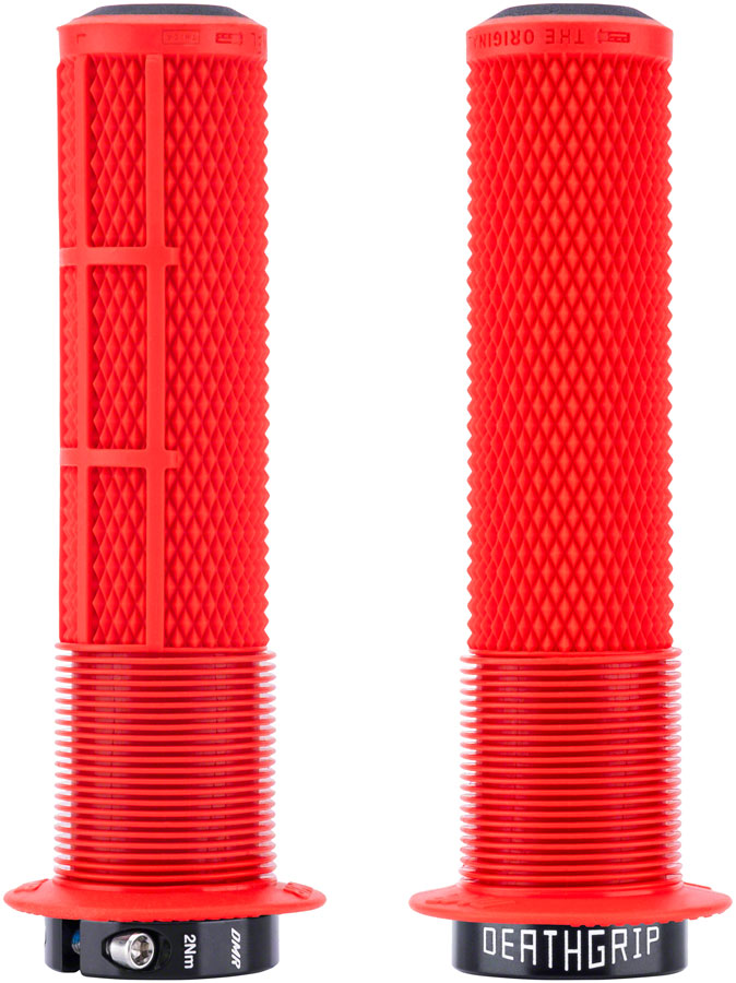 DMR DeathGrip 2 Flanged Grips - Lock-On - Red, Thick (31.3mm)