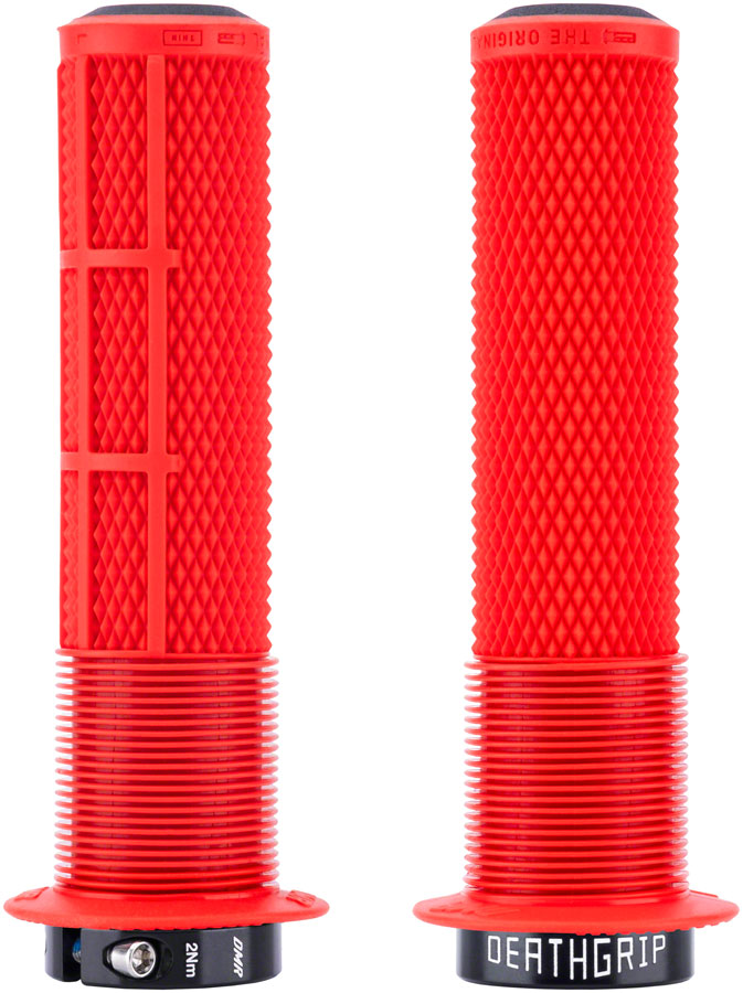 DMR DeathGrip 2 Flanged Grips - Lock-On - Red, Thin (29.8mm)