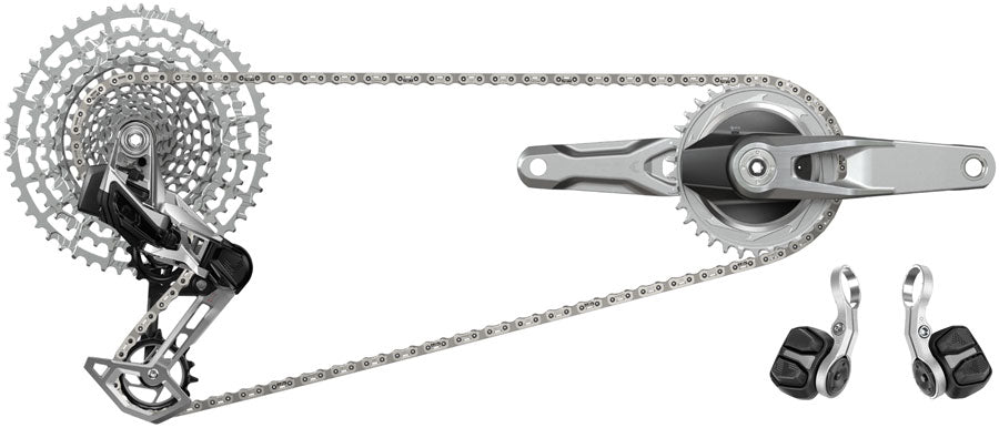 SRAM 1987 Eagle Transmission Power Meter Groupset - 170mm 32 34t Chainrings POD Controllers 10-52t Cassette Rear Derailleur Chain