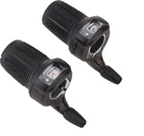 microSHIFT DS85 Twist Shifter Set - Triple Optical Gear Indicator Shimano Compatible - 9-Speed