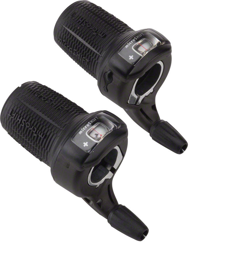 microSHIFT DS85 Twist Shifter Set - Triple Optical Gear Indicator Shimano Compatible - 8-Speed