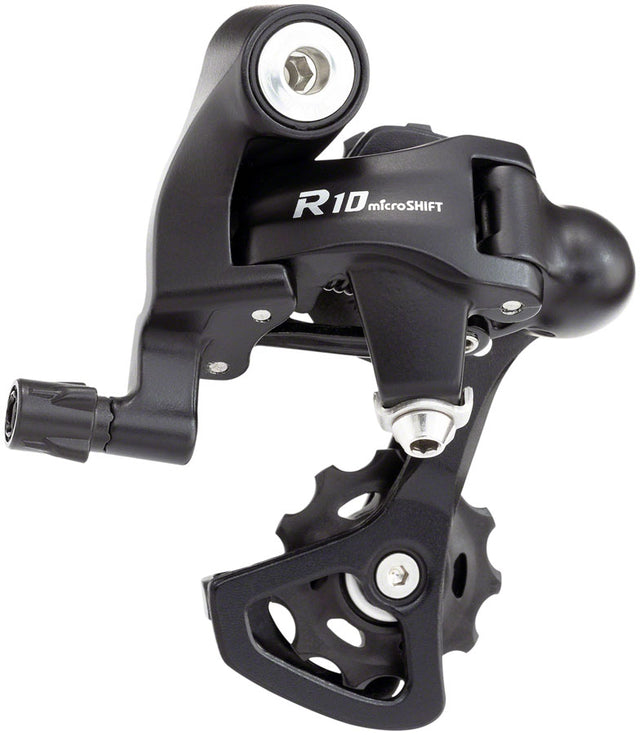 microSHIFT R10 Rear Derailleur - 10 Speed Shimano Compatible Black - Short