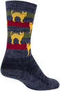 SockGuy Wool Catz Socks - 6" Gray/Yellow/Red Large/X-Large