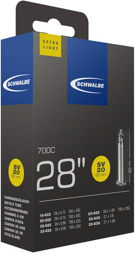 Schwalbe Extra Light Tube - Presta Valve - 700 x 18-25mm, 60mm