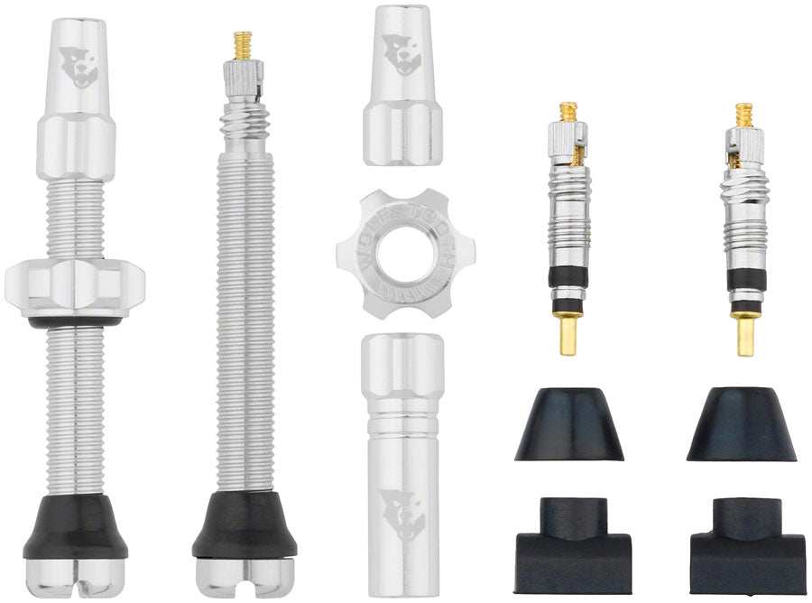 Wolf Tooth Tubeless Valve Stem Kit - 44mm, Silver