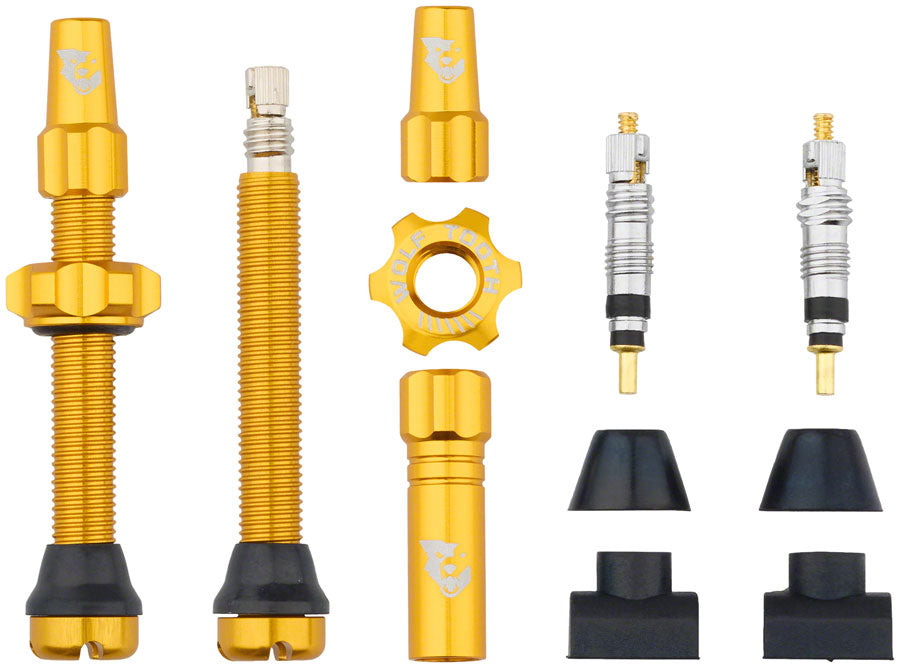 Wolf Tooth Tubeless Valve Stem Kit - 44mm, Gold
