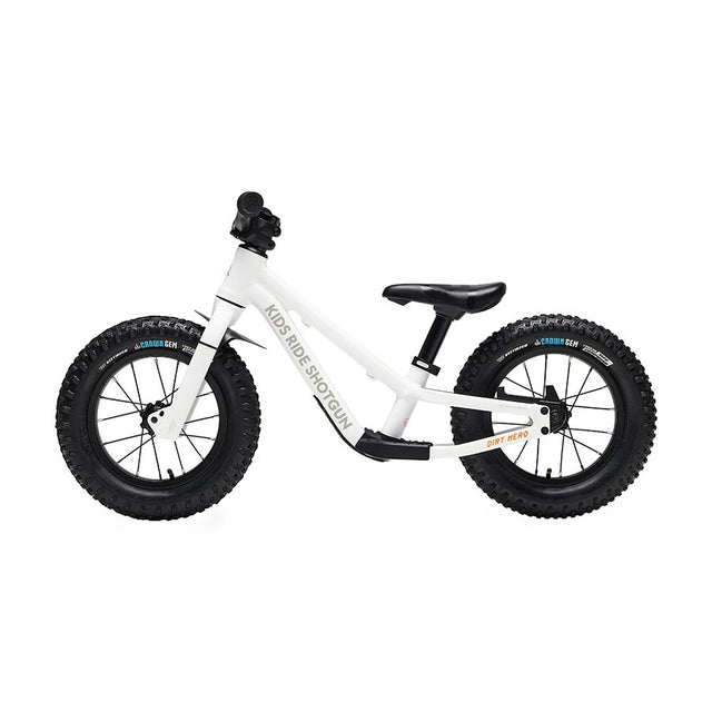 Kids Ride Shotgun Dirt Hero 12'' Push Bike 12-1/2'' Without Brake White