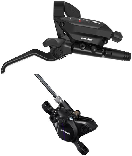 Shimano ST-EF515-8R EZ Fire Plus Shift/Brake Lever BR-MT200 Disc Brake Caliper - Right/Rear 8-Speed Post Mount 2-Piston  BLK