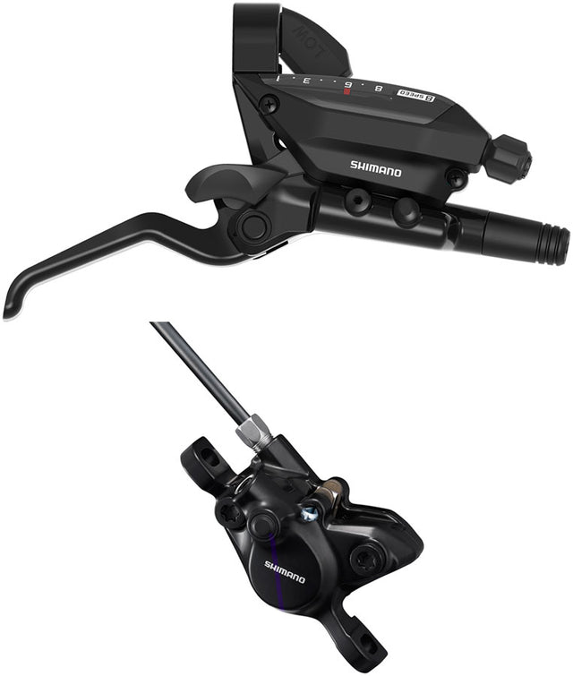Shimano ST-EF515-8R EZ Fire Plus Shift/Brake Lever BR-MT200 Disc Brake Caliper - Right/Rear 8-Speed Post Mount 2-Piston  BLK
