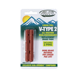 Kool Stop V-Type Brake Pads - Replacement Inserts for Shimano Cartridge Brakes - V-Type 2, Salmon