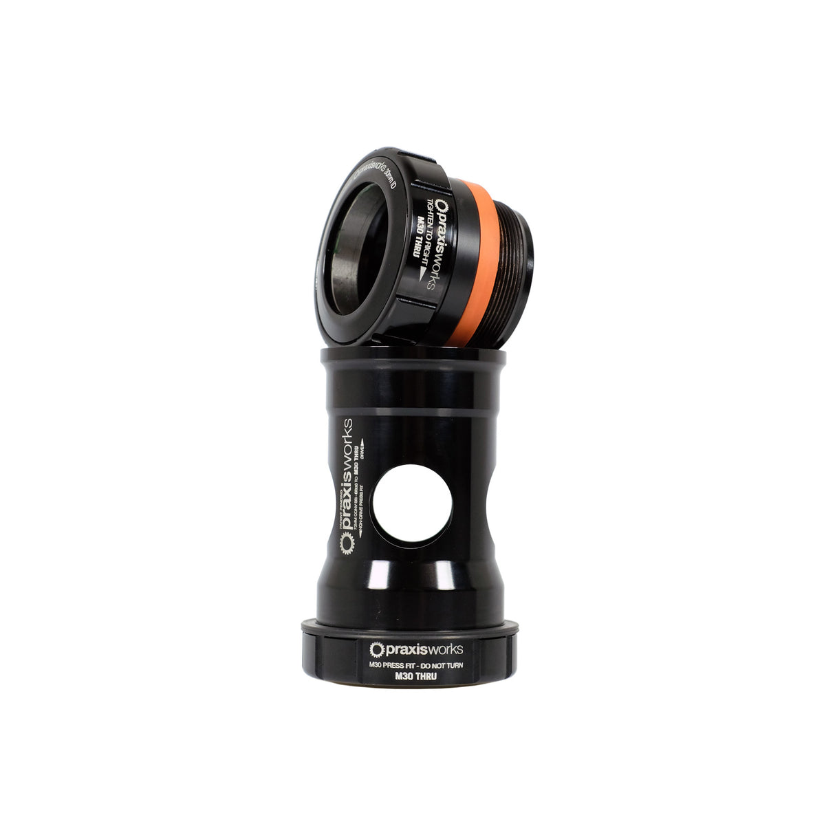 Praxis Works M30 Thru Bottom Bracket - Black - BB30/PF30, 73mm (Mountain)