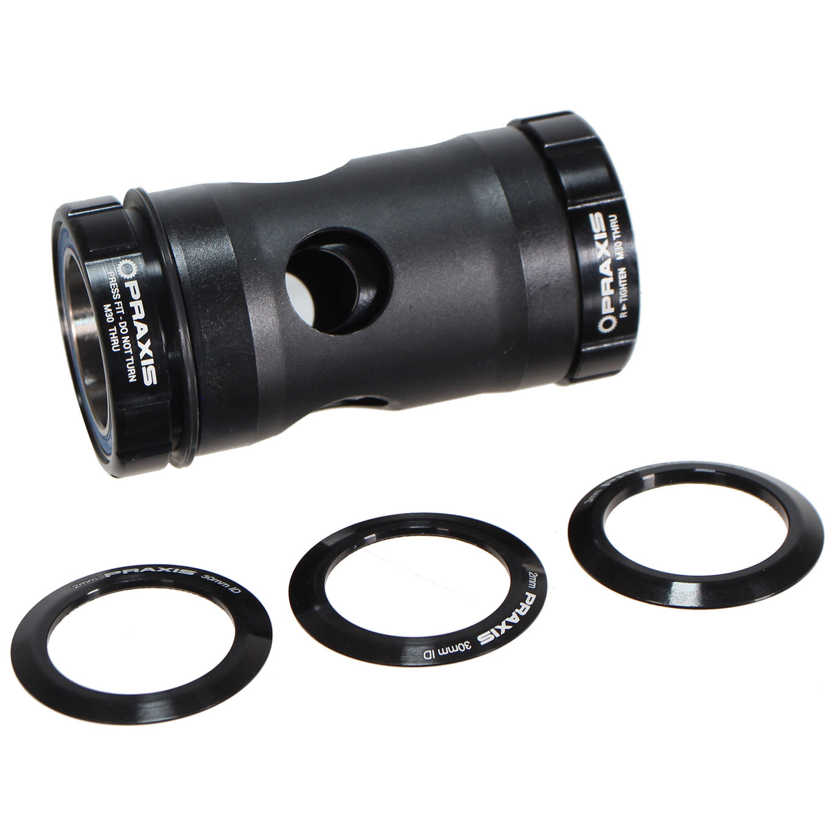 Praxis Works M30 Thru Bottom Bracket - Black - BB30/PF30, 68mm (Road)